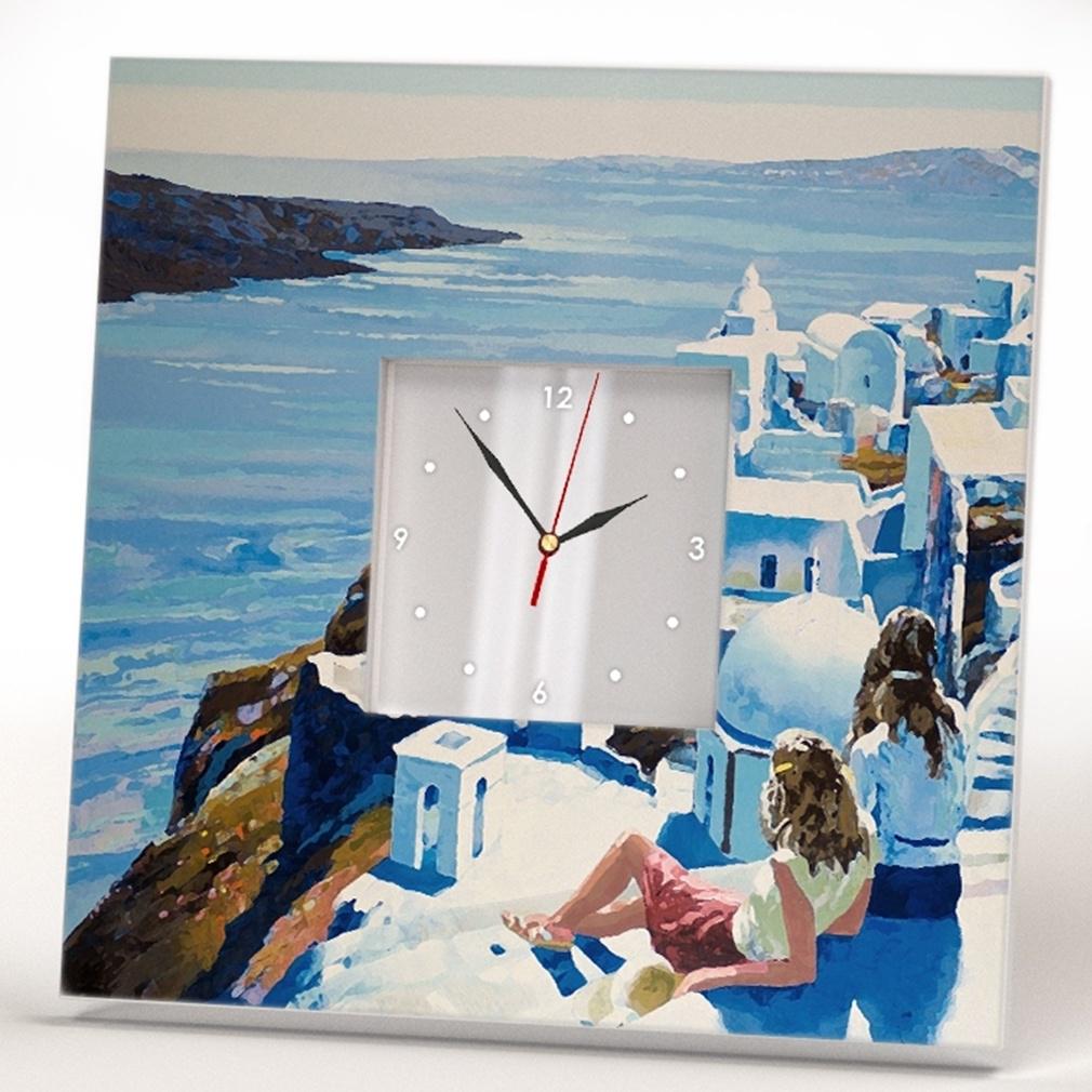 Часы-картина Город Санторини Греция 260x260 мм (C00251)