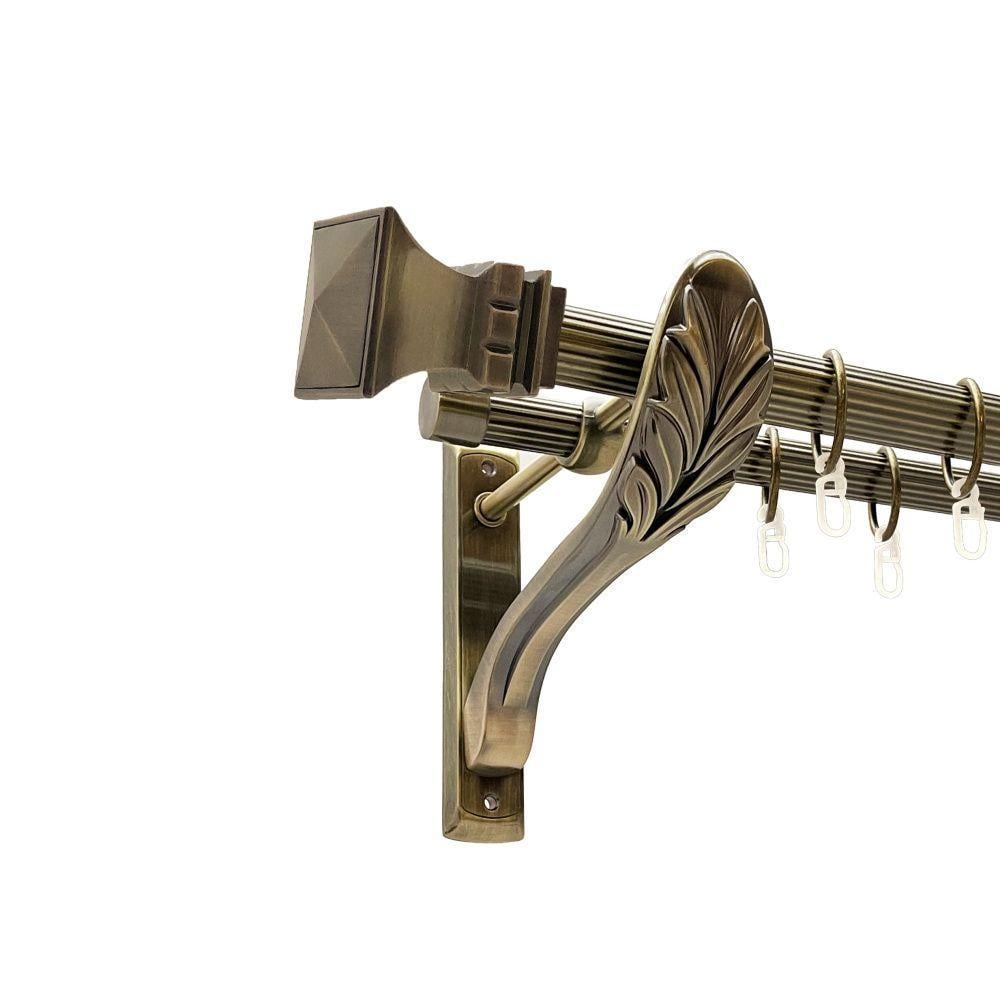 Карниз для штор Orvit Эмпория двухрядный рифленый 25/19 мм 160 см Антик (00-00016518)