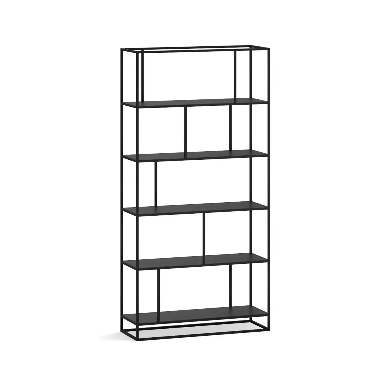 Стелаж Loft NS-1787 з полицями вузький для роботи та кабінету Чорний (3075774031)