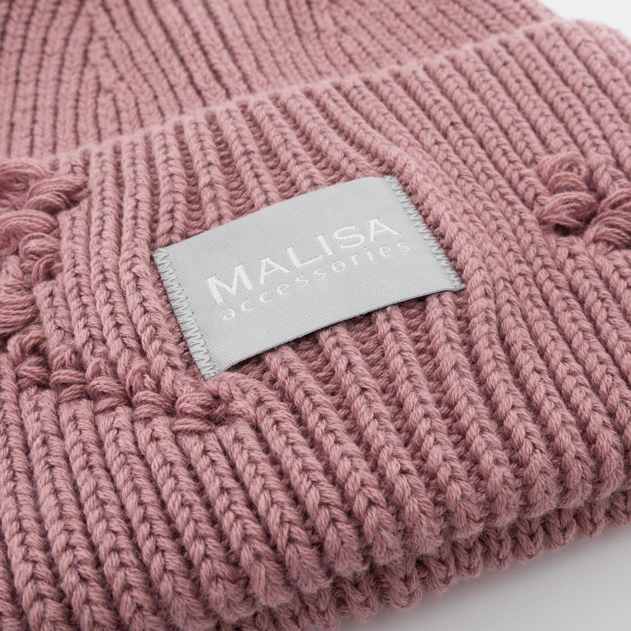 Шапка жіноча Malisa БРУНО без підкладки рвана з емблемою на відвороті one size Цикламен (269752) - фото 2