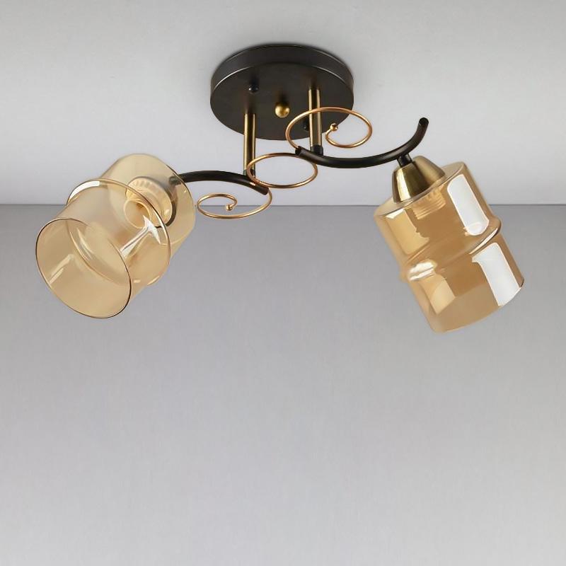 Люстра стельова Light House SH-18178/2 450х200х240 мм Чорний/Бурштиновий