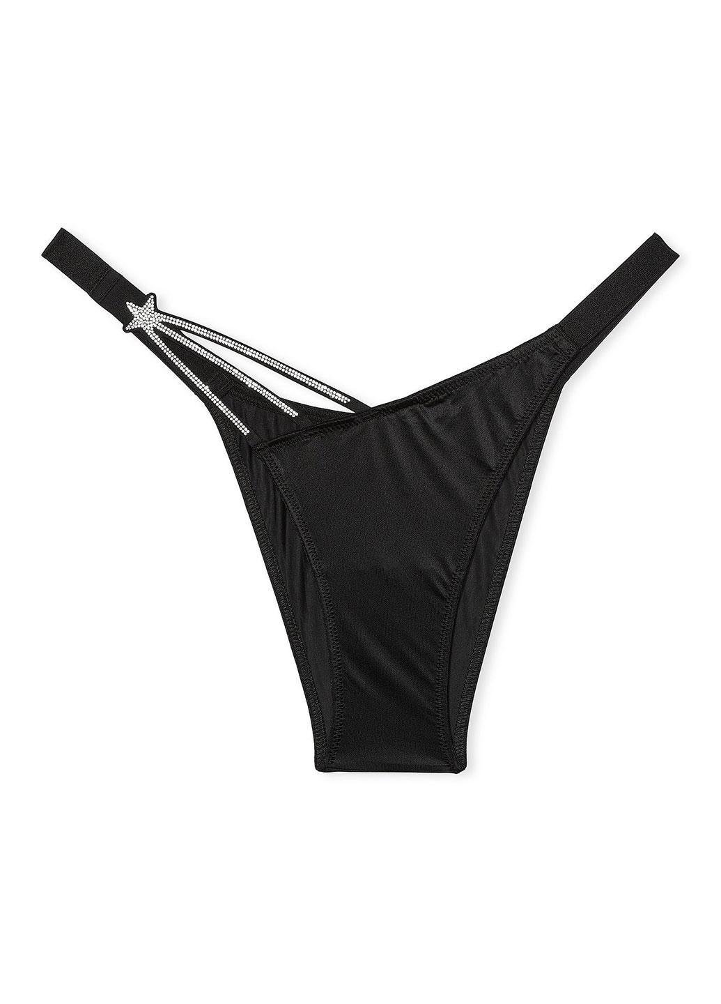 Трусики женские со стразами Victoria's Secret Very Sexy S Черный (704000420272QB4S)