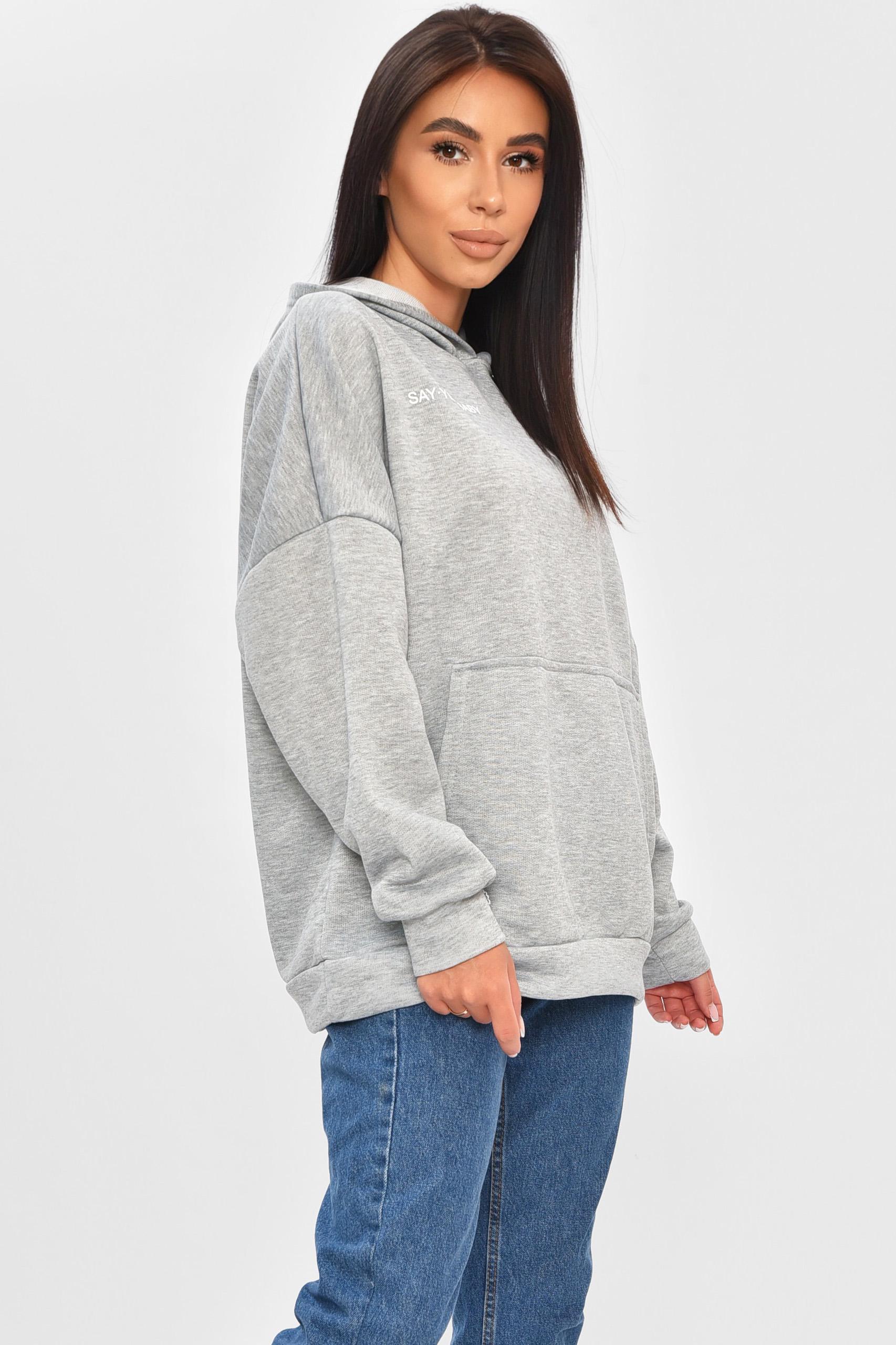 Худі жіноче 204432 однотонне S-L Сірий - фото 2 Худі жіноче 204432 однотонне S-L Сірий - фото 2