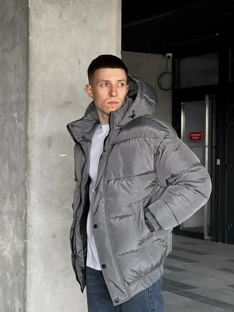 Куртка чоловіча зимова Oslo оверсайз дута S Темно-сірий (26516/2/1) - фото 4 Куртка чоловіча зимова Oslo оверсайз дута S Темно-сірий (26516/2/1) - фото 4
