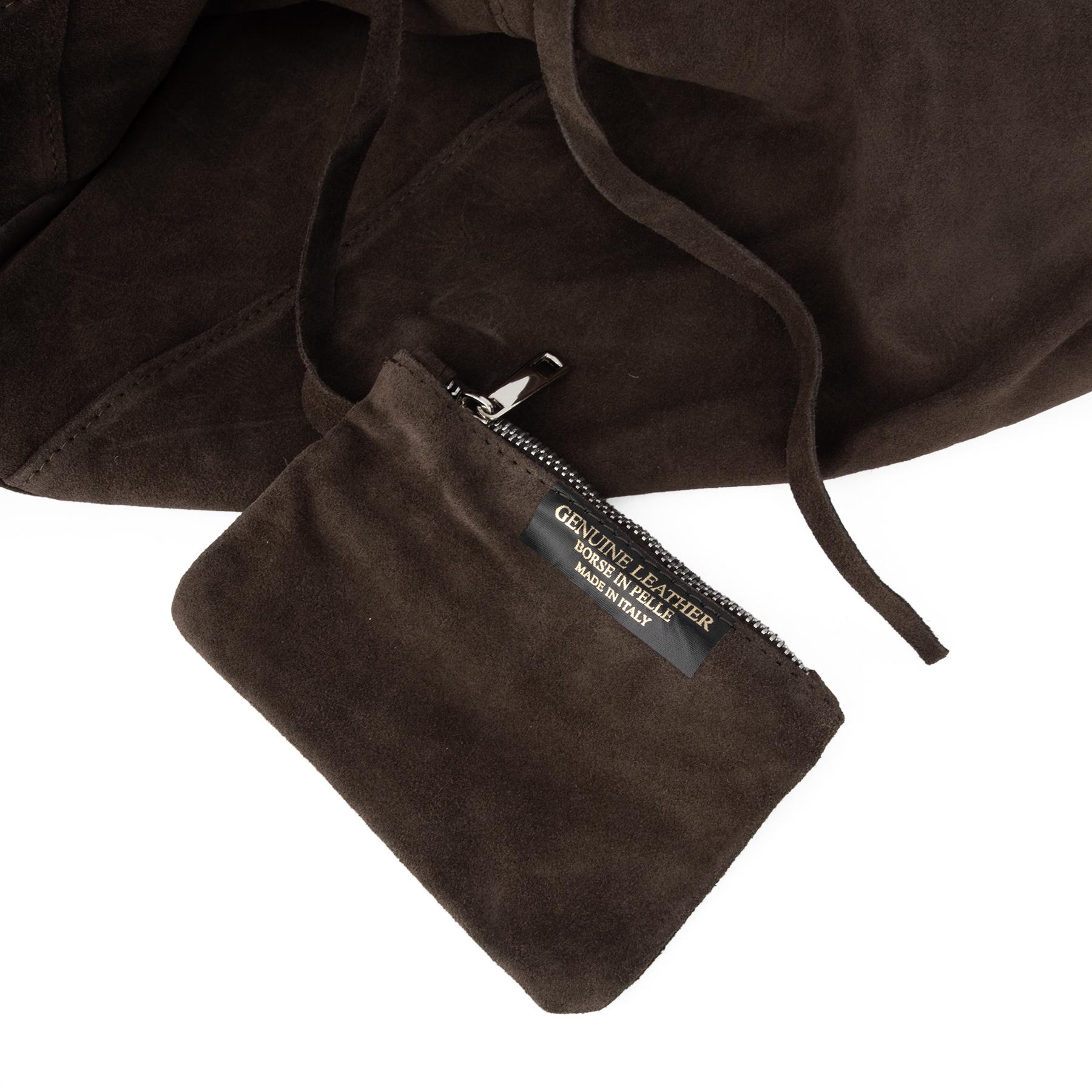 Шопер жіночий замшевий Virginia Conti 03801 з гаманцем Шоколадний (2801268355) - фото 3 Шопер жіночий замшевий Virginia Conti 03801 з гаманцем Шоколадний (2801268355) - фото 3