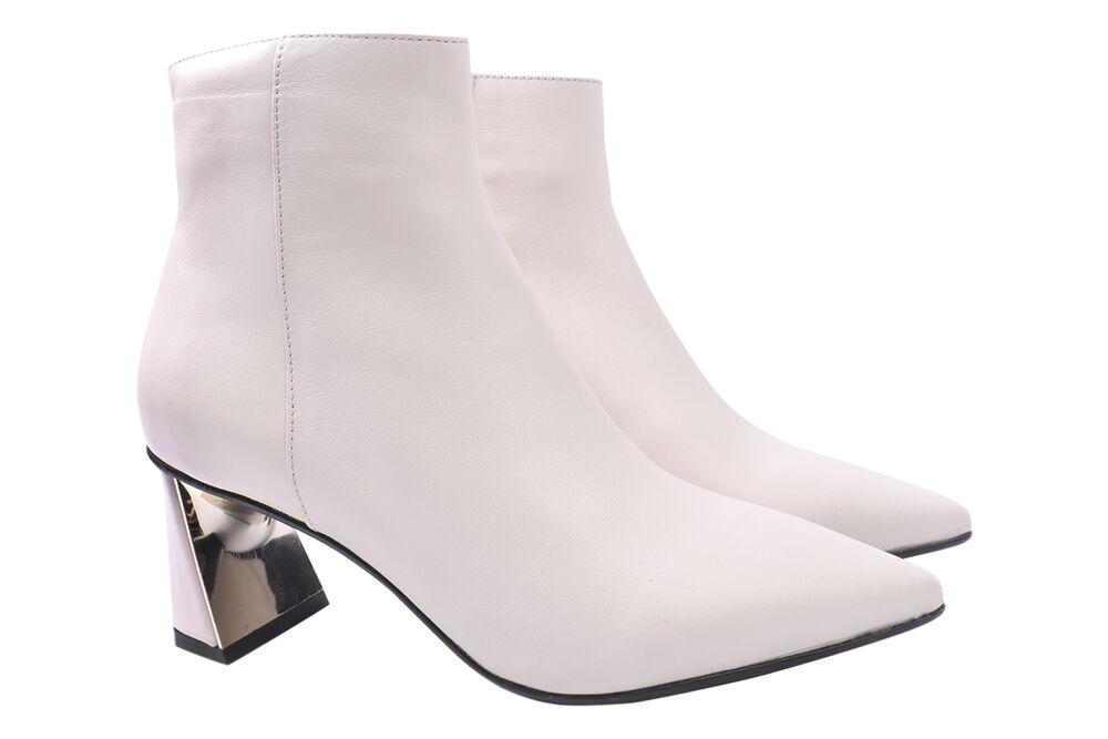 Ботильоны женские Sattini из кожина большом каблуке р. 36 Белый (178-20DH)