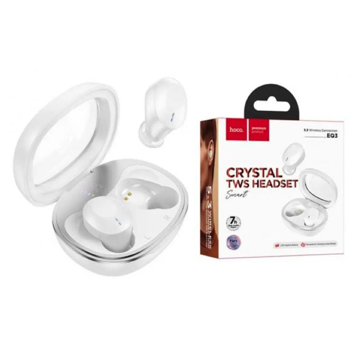 Навушники Hoco EQ3 Smart true wireless BT headset White - фото 2