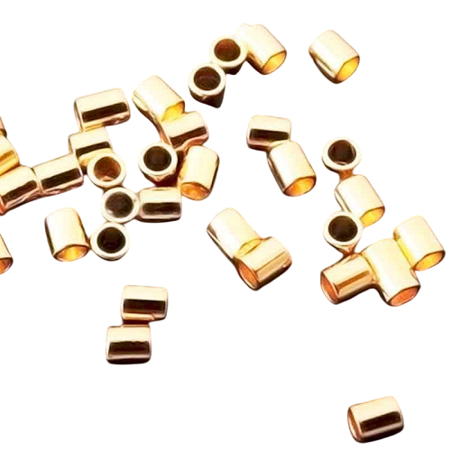 Кримпы зажимные бусины 2 мм 100 шт. золото