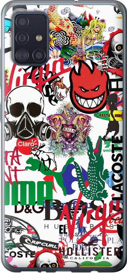 Чехол на Samsung Galaxy A51 2020 A515F Many different logos (4022u-1827-42517)