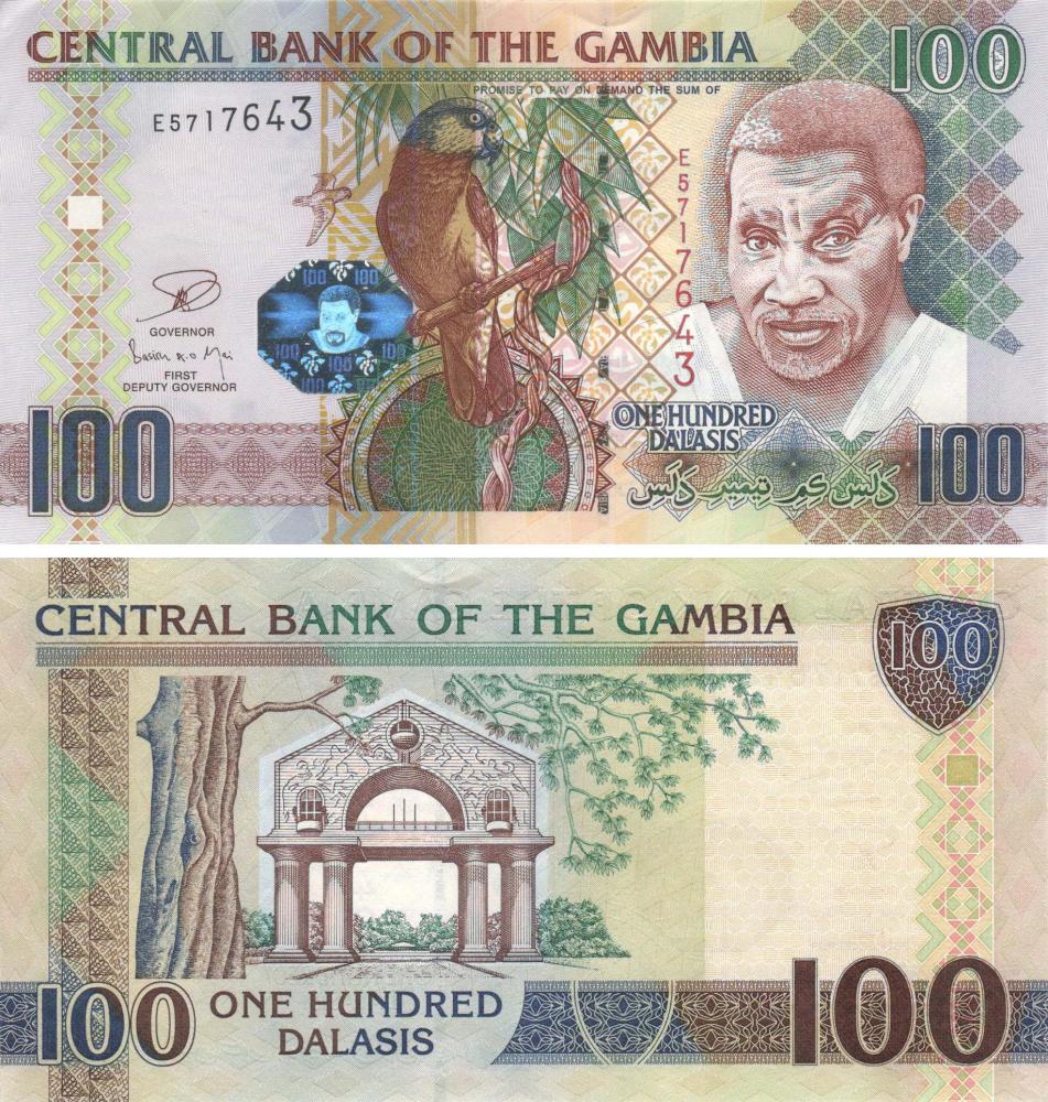 Колекційна банкнота Гамбія 100 даласі 2010-2013 UNC P29 (Б09304)