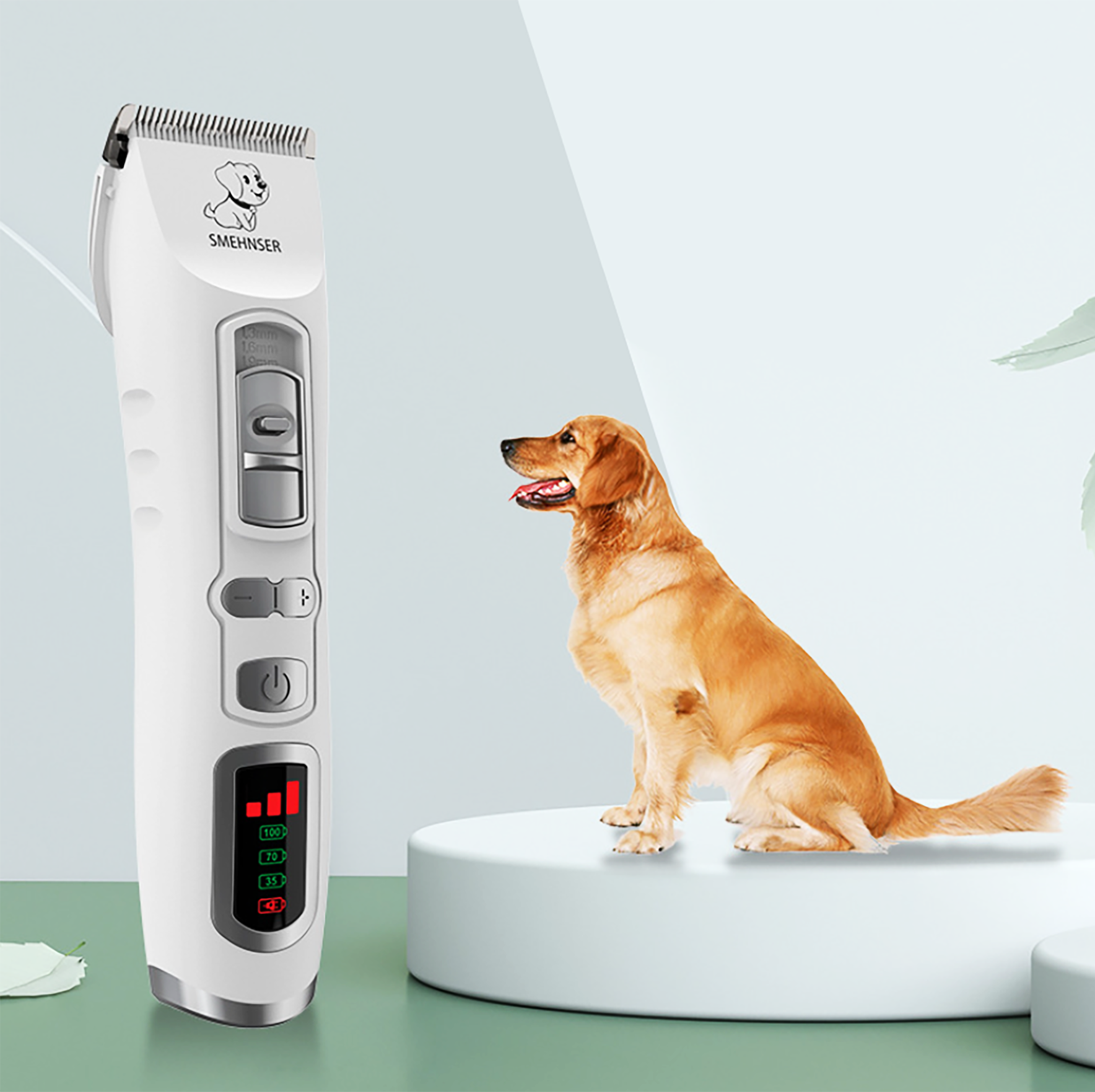 Машинка для стрижки тварин SMEHNSER D3 Pet Clipper з насадками 2200 mAh Білий - фото 9