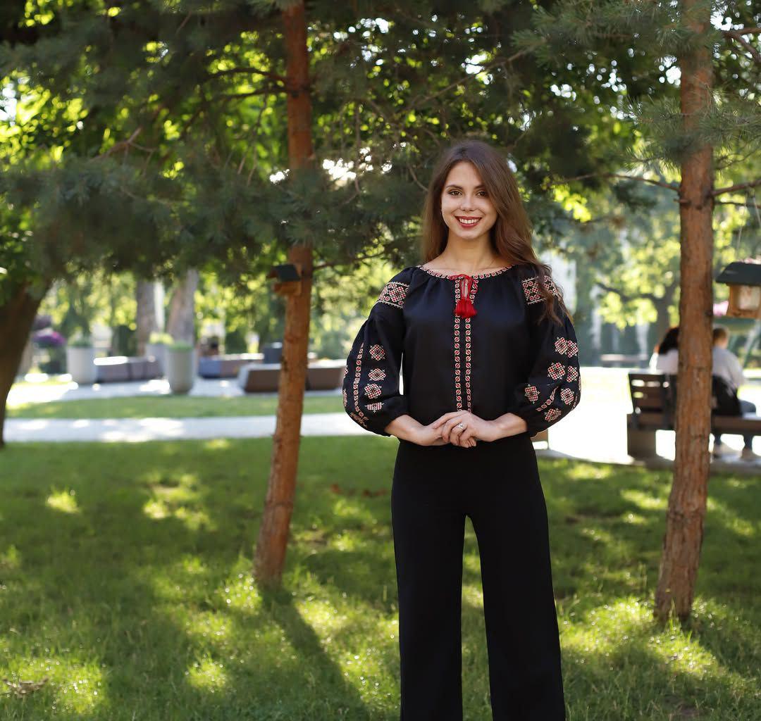 Вышиванка женская р. 44 Черный (719) - фото 2