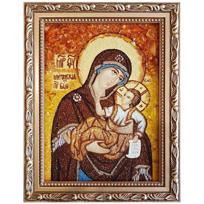 Икона Пресвятая Богородица Муромская янтарная 15х20 см (Б0073-15х20)