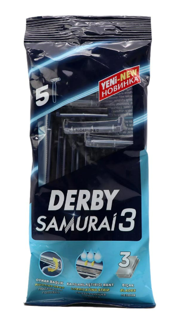 Станки для бритья с тройным лезвием Derby с тремя лезвиями 5 шт. (6087)