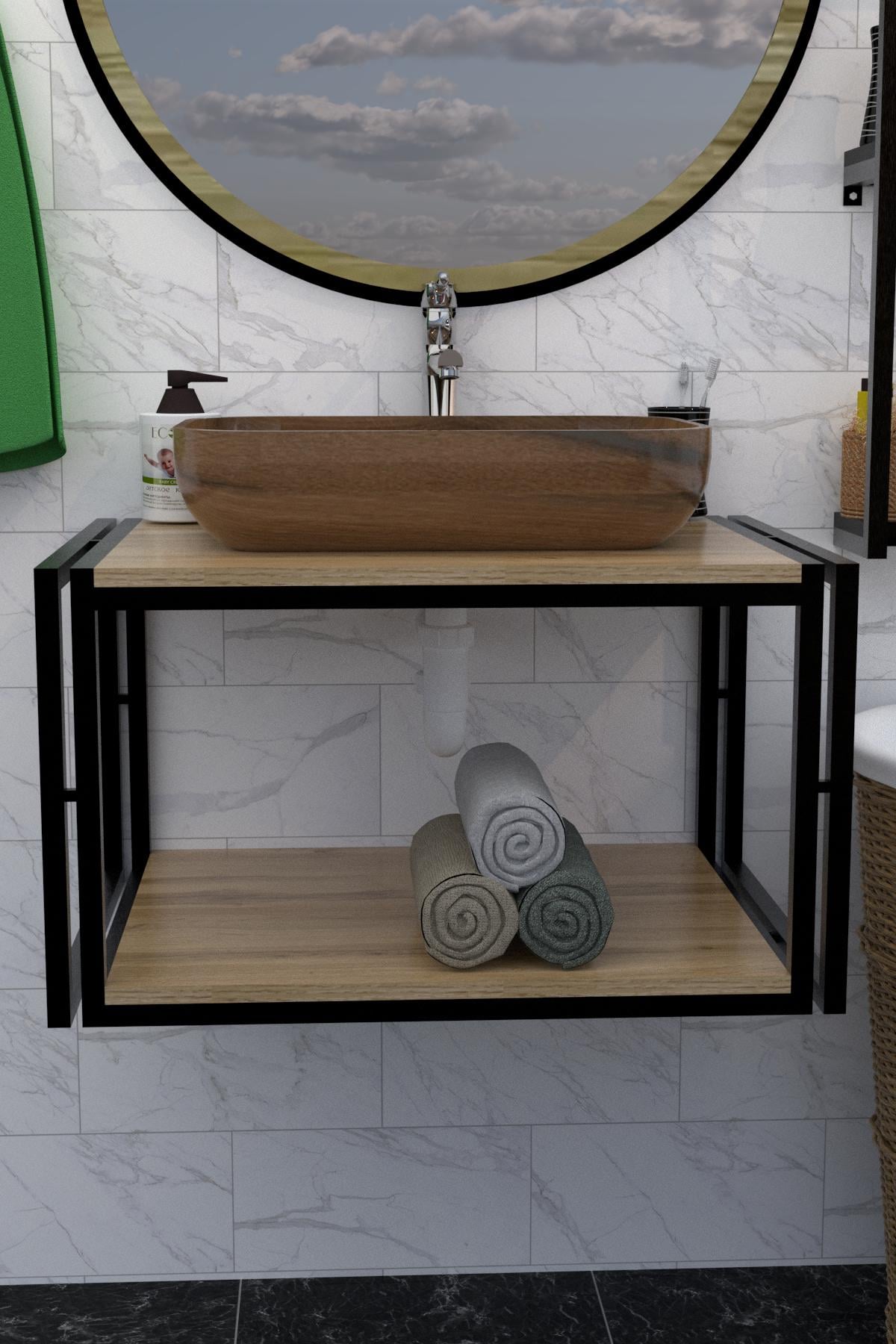 Тумба подвесная под умывальник EcoLoft IN-2817 в стиле лофт (IN-2817) Тумба подвесная под умывальник EcoLoft IN-2817 в стиле лофт (IN-2817)