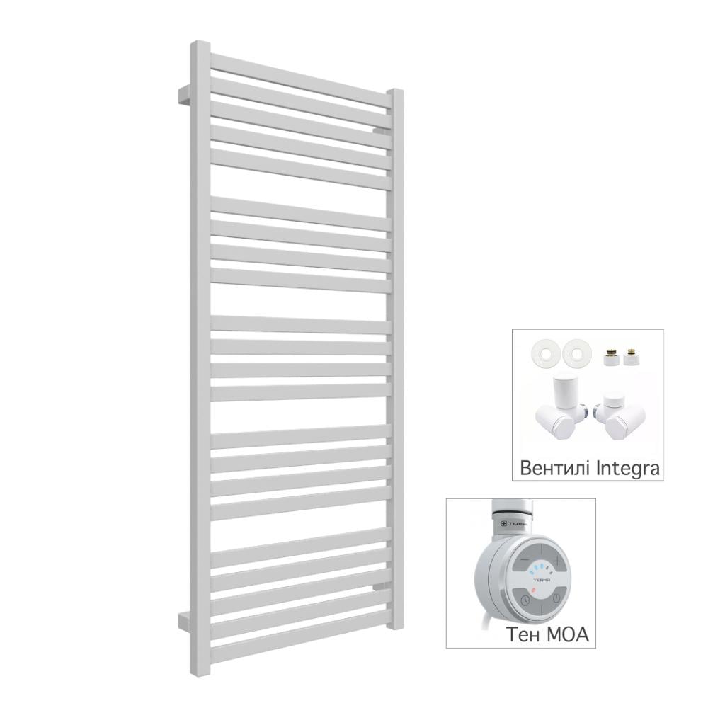 Полотенцесушитель комбинированный Terma MARLIN с ТЭНом MOA и вентилем Integra 1185х530 мм White Mat (880)