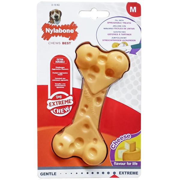 Игрушка для собак жевательная Nylabone Extreme Chew Cheese Bone со вкусом сыра