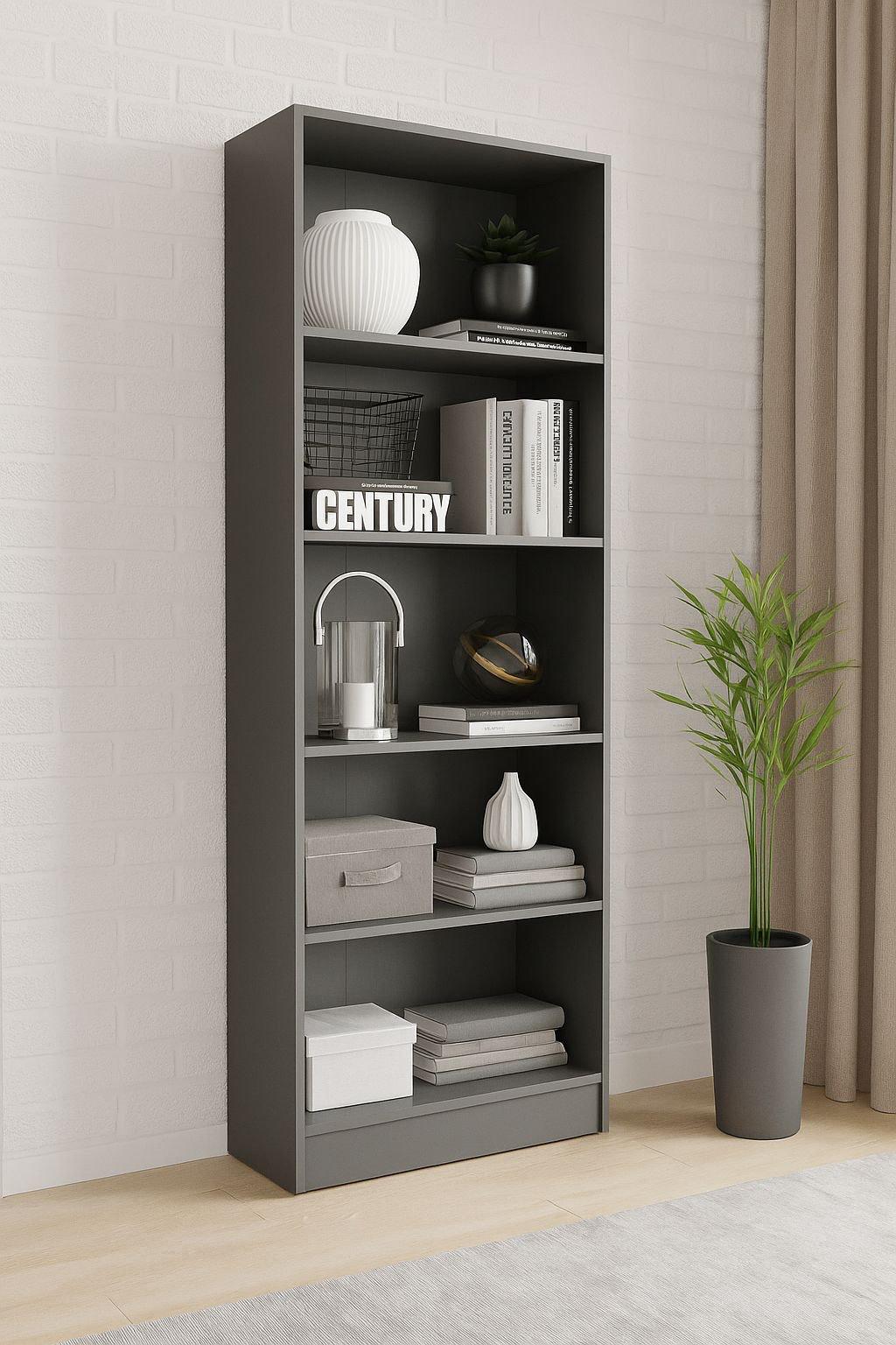 Стелаж підлоговий MEBLIBUD MODERN 200х60х30 см Антрацит - фото 2 Стелаж підлоговий MEBLIBUD MODERN 200х60х30 см Антрацит - фото 2