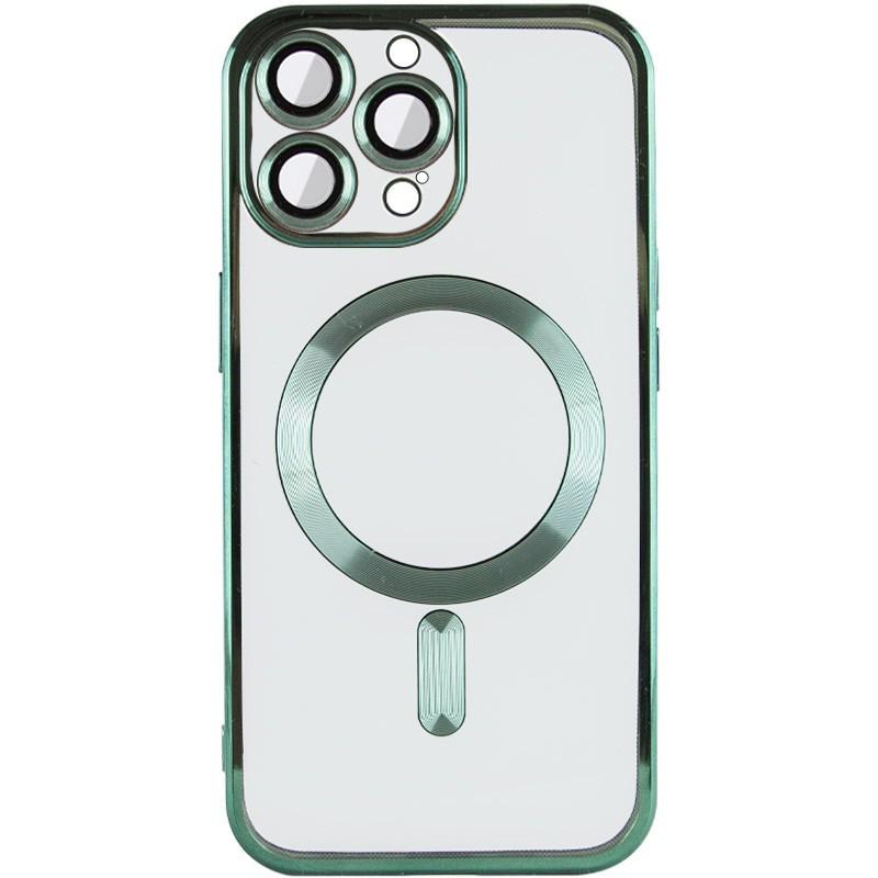 Хромований Чохол Magnetic з Технологією MagSafe + захист камери для Apple iPhone 15 Pro Max (6.7") Green - фото 3