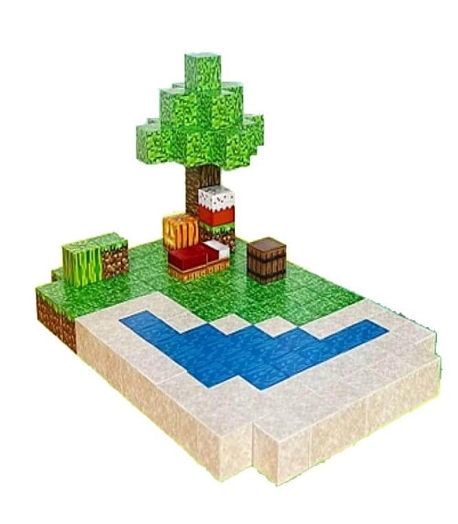 Конструктор магнитный Minecraft Берег 4 фигурки 132 дет. (ТВ10)