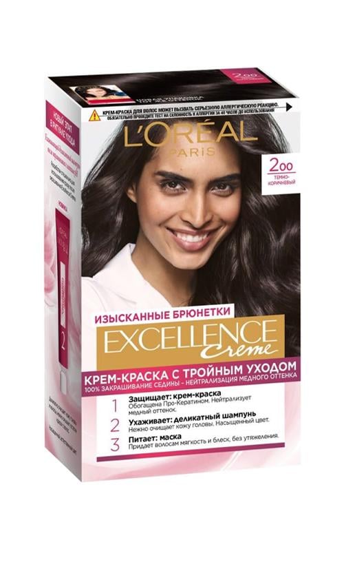 Фарба для волосся L'Oreal Paris Excellence Creme 200 Темно-коричневий (24107)