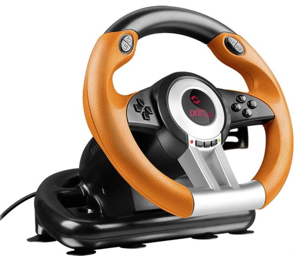 Кермо ігрове вібраційне з педалями VOLTRONIC Speed ​​Link OZ Drift Racing Wheel SL6695BKOR01 Black/Orange - фото 2