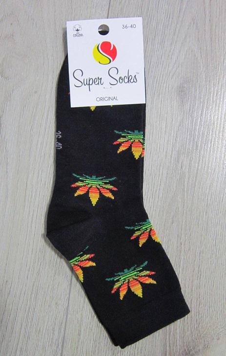 Носки универсальные демисезонные Super Socks 008.017 Конопляные р. 36-40 Черный