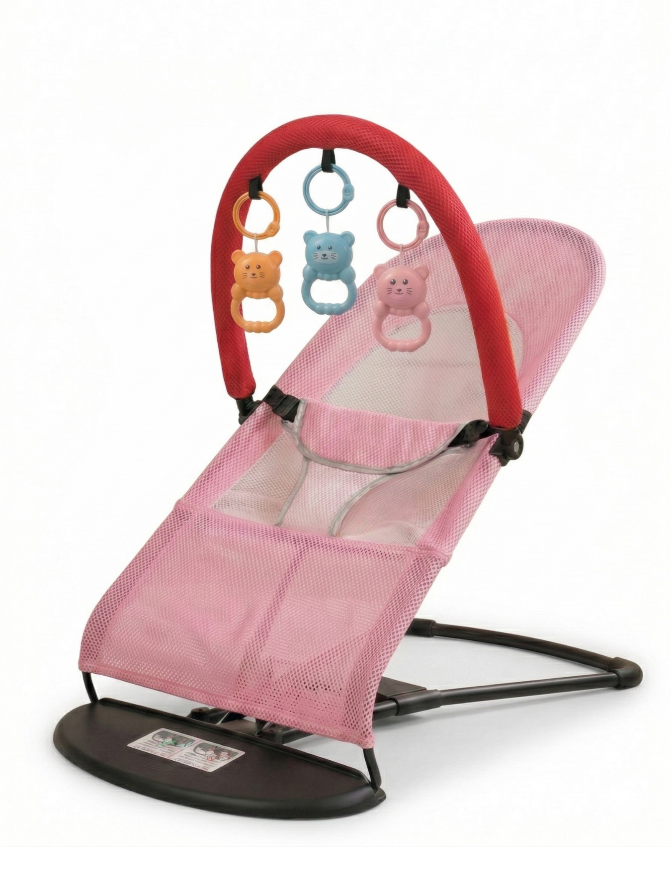Детское кресло-качели-шезлонг для новорожденных и младенцев весом до 12 кг с ремнями безопасности Розовый (8381706586)