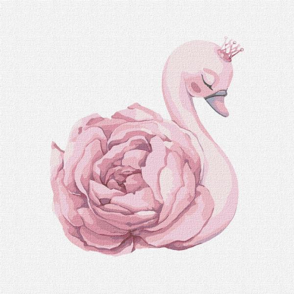 Картина по номерам Идейка Принцесса лебедь 30х30 см в термопакете (KHO2358)