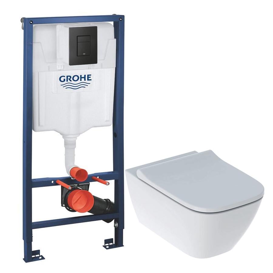 Комплект инсталляции Grohe Solido/Smyle 500.683.00.2_38811KF0 с унитазом кнопка Черный (158188)