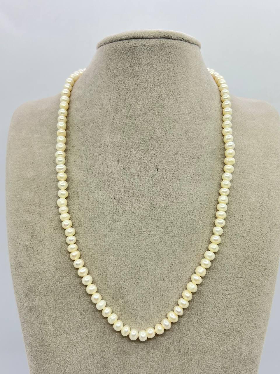 Бусы жемчуга 5-5,5 мм 42 см Белый (11134)