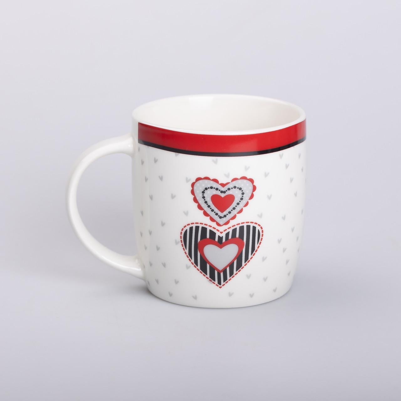 Кружка керамическая для чая и кофе Пара сердечек 400 мл