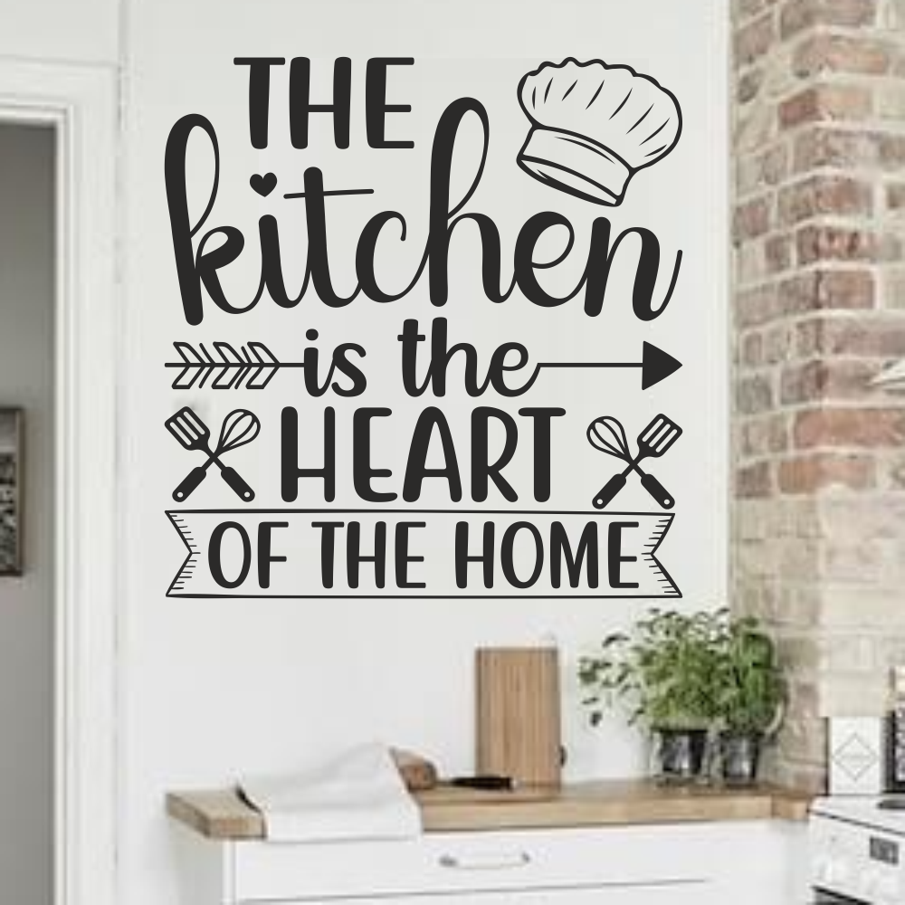 Наклейка Happy Pocket Kitchen is the heart 49х50 см Чорний матовий (HP-072S-070M)