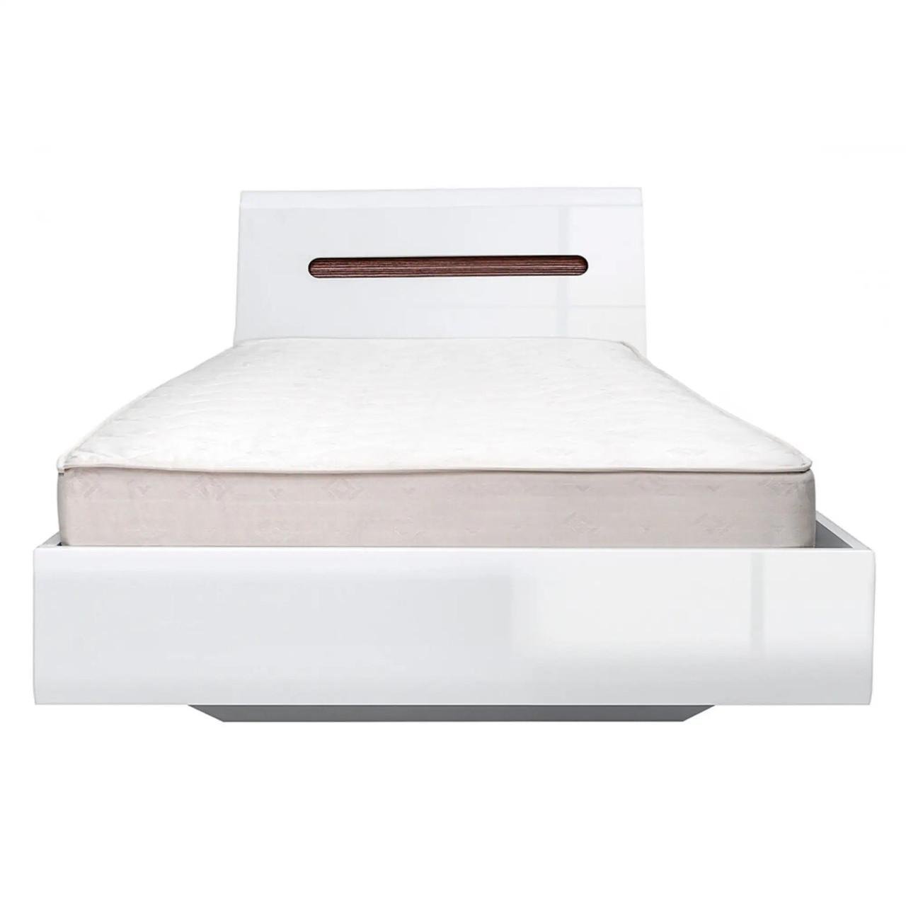 Ліжко односпальне без основи під матрац ВМК Ацтека LOZ/90 90х200 см Білий/Білий глянець (BRW-1533)