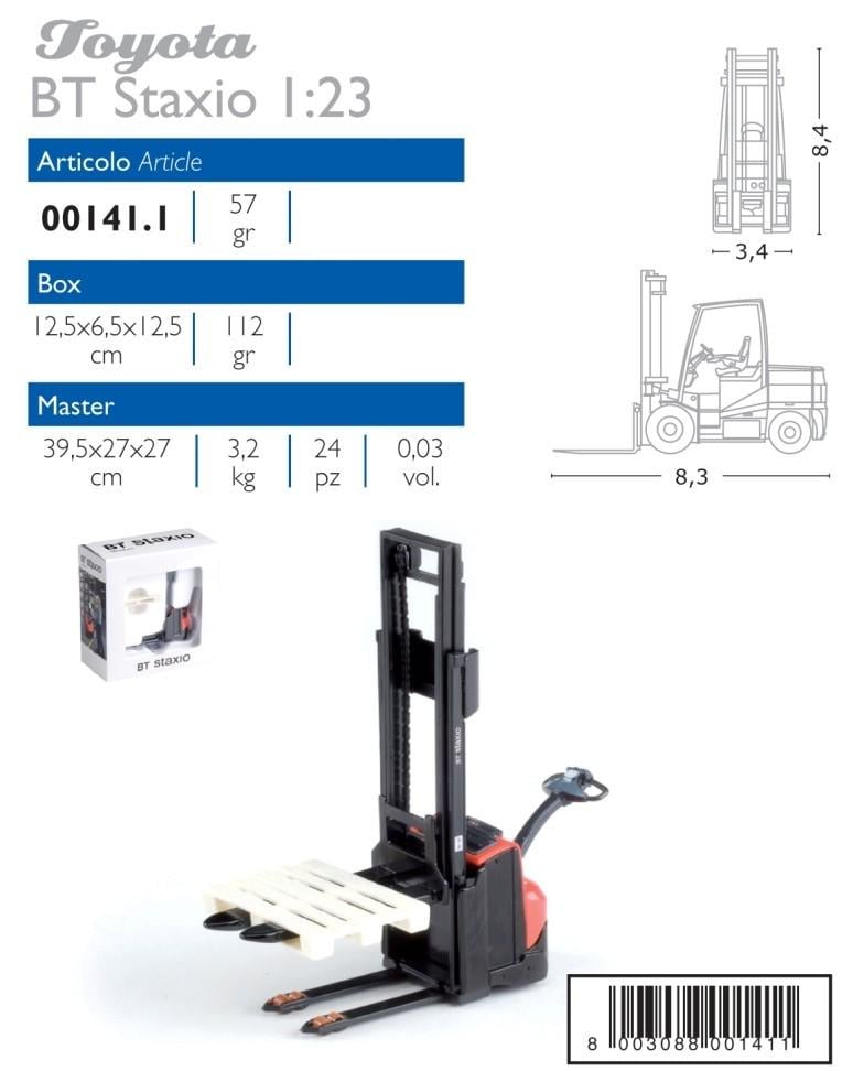Електроштабелер Toyota BT Staxio модель 1:23 (00141.1) - фото 2
