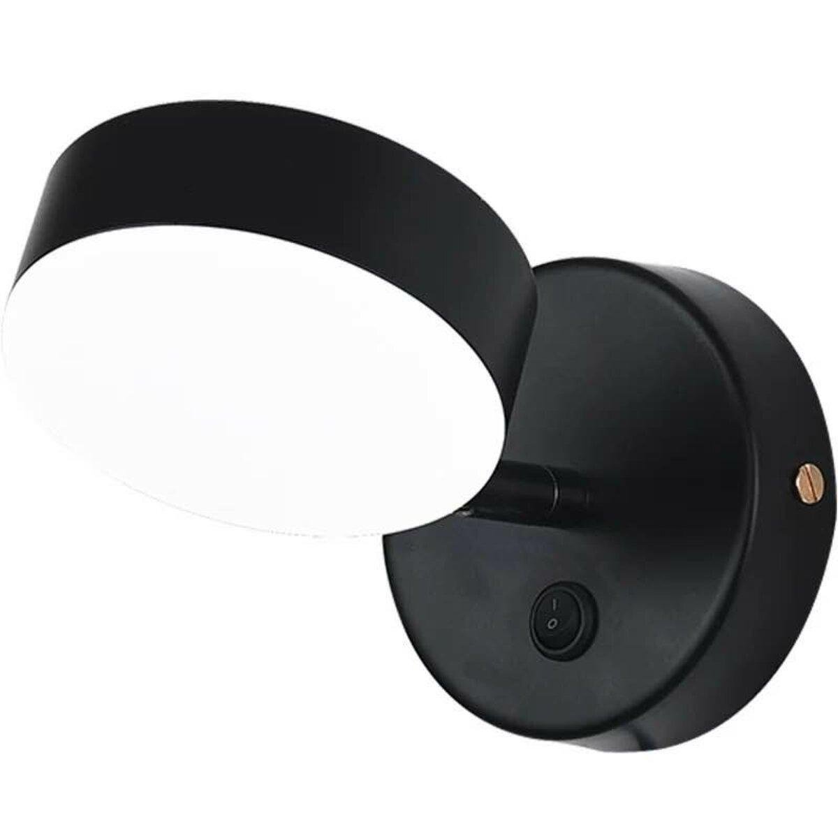 Бра світлодіодне Sirius 7W з круглим плафоном 3000K Чорний (8733-B)