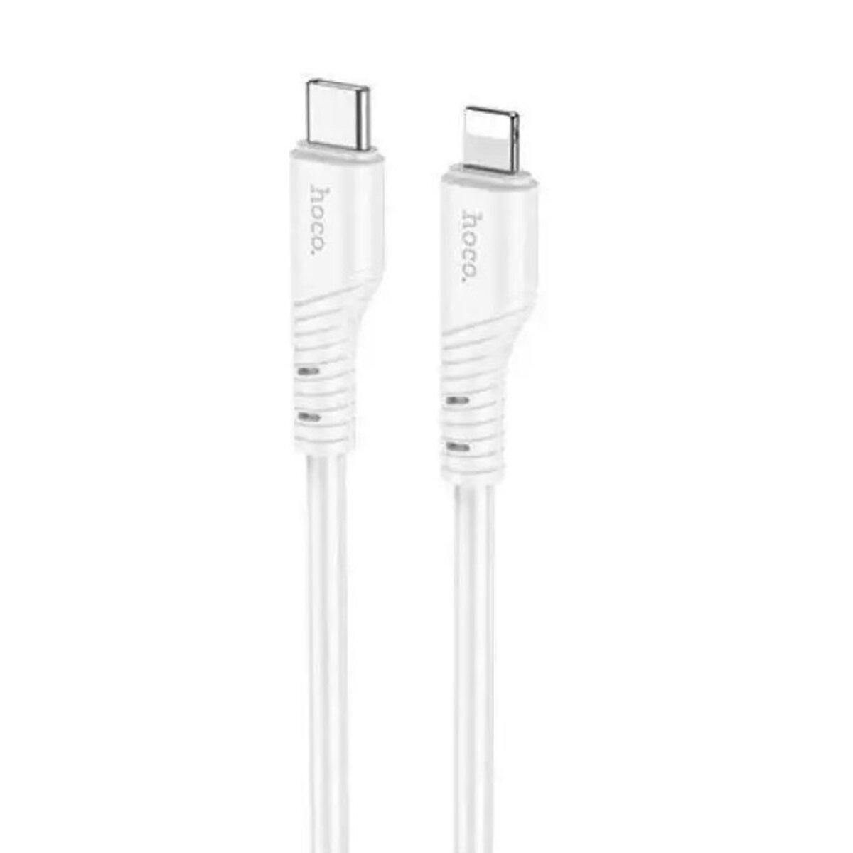 Кабель USB Hoco X97 Crystal Color Silicone Type C to Lightning 1 м 20W White (20220790)