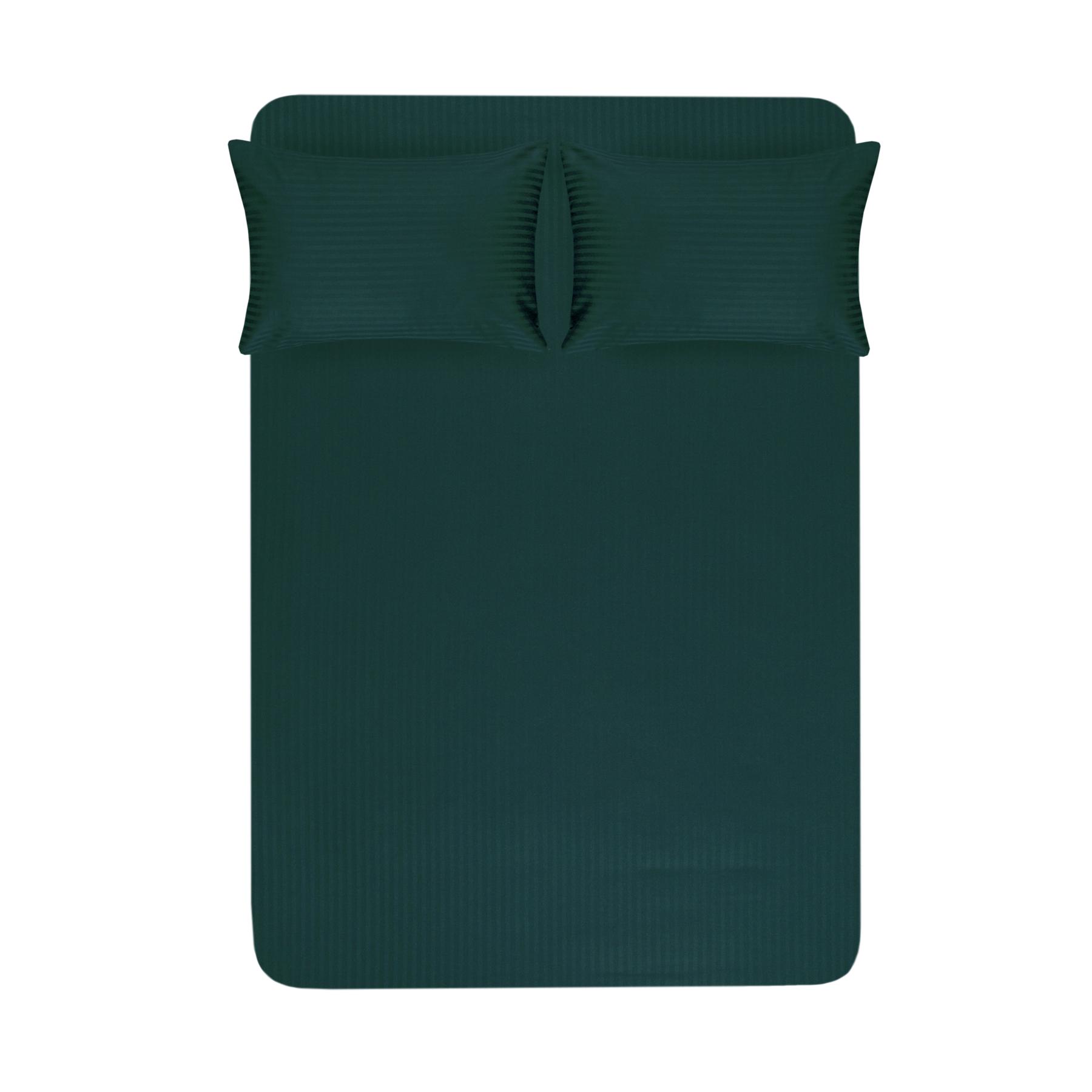 Комплект постільної білизни Lotus Готель страйп сатин 1x1 євро 160x200/25 см Смарагдовий (svt-2000022343657) - фото 3