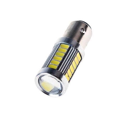 Лампа диодная S25 1157-5630-33SMD 2 контакта + линза 0100