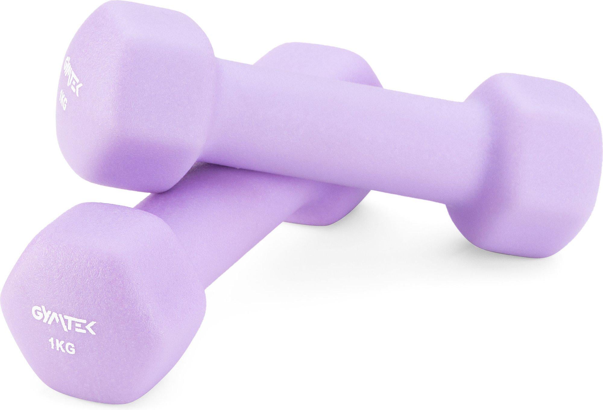 Гантели для фитнеса Gymtek Hex неопреновые 2х1 кг Лавандовый (34772909)
