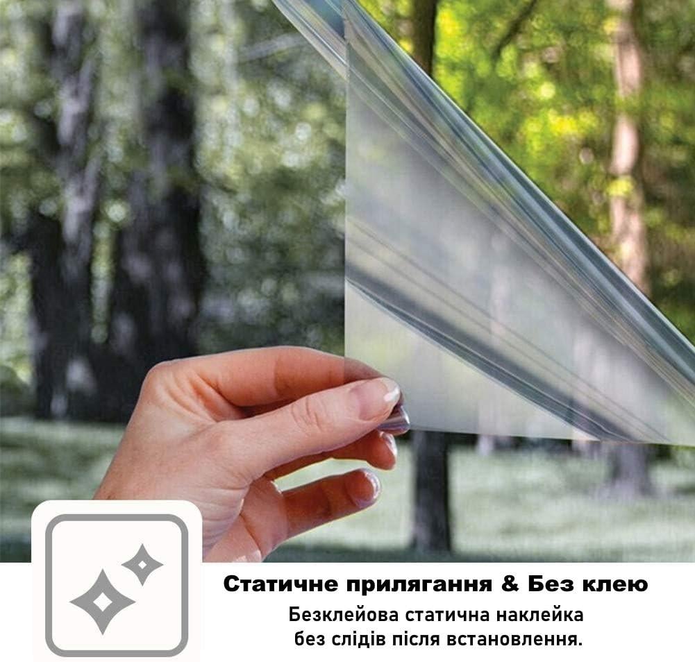 Плівка сонцезахисна багаторазова FILMGOO дзеркальна для тонування вікон із затемненням 60х200 см Синій (13303732) - фото 7