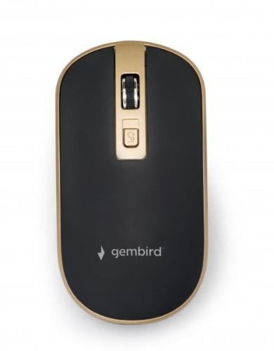 Компьютерная мышка беспроводная Gembird MUSW-4B-06-BG 1600 dpi USB 1xAA Черный/Золотистый (2881184173)