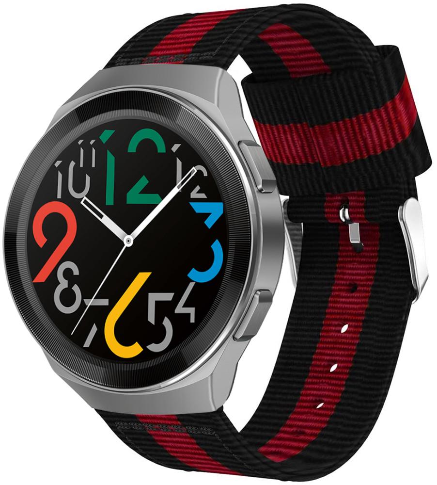 Ремешок тканевый Canvas для Huawei Watch GT2e 46 мм Black/Red (19672)