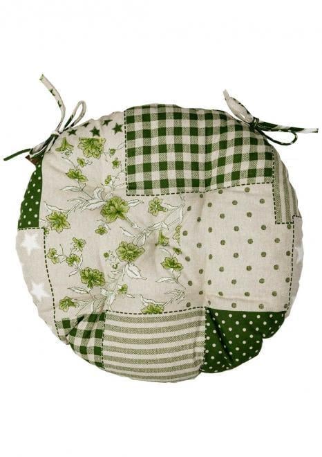 Подушка на стілець Прованс Господиня печворк d 40 см Зелений (31622)