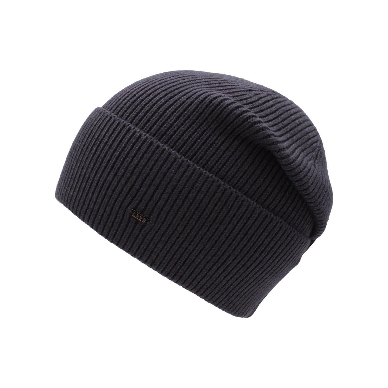 Шапка мужская шерстяная Leks РАНК с отворотом без подкладки сзади сцепленная One Size Антрацит (310001)