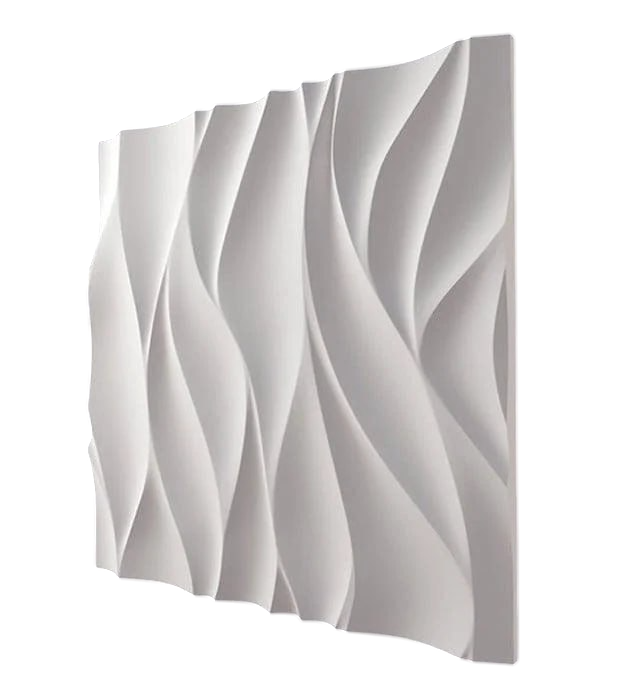 3D-панель гіпсова для стін Полум'я під фарбування 500x500x25 мм Білий (30642272)