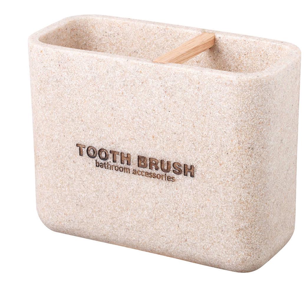 Стакан для зубних щіток Bisk DAKAR Polyresin 10,7х14 см Бежевий (07569)