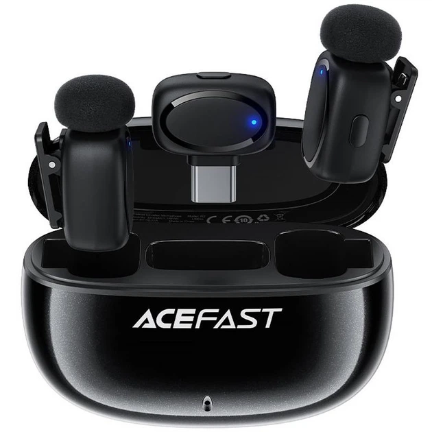 Бездротова петлична мікрофонна система ACEFAST R2 Dual Mic USB Type-C Black (KST-6974316284901) Бездротова петлична мікрофонна система ACEFAST R2 Dual Mic USB Type-C Black (KST-6974316284901)