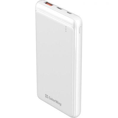 Повербанк ColorWay 10000 mAh Slim White (CW-PB100LPG3WT-PD)