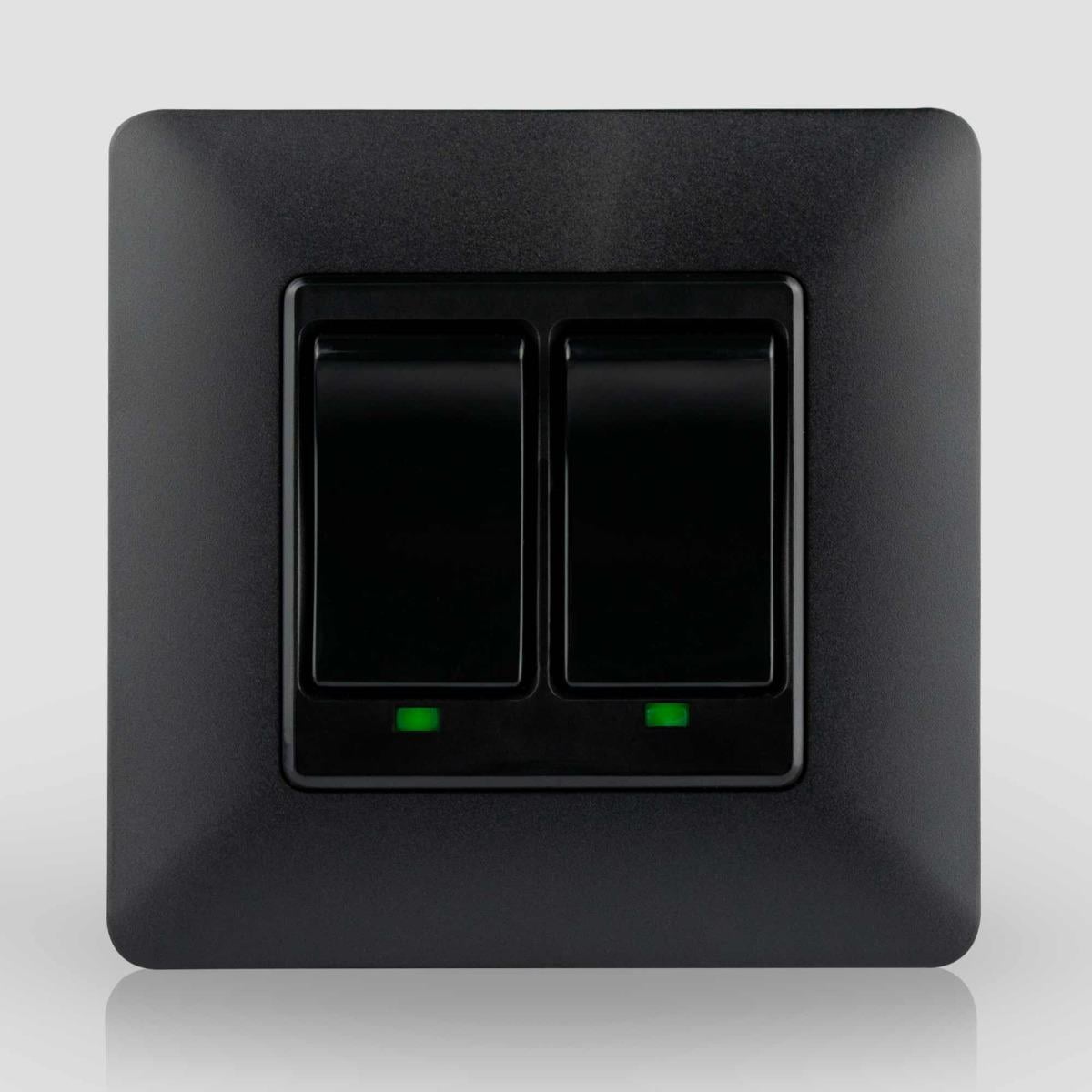 Вимикач Wi-fi Moes Smart Wall module switch 2 клавіші Чорний